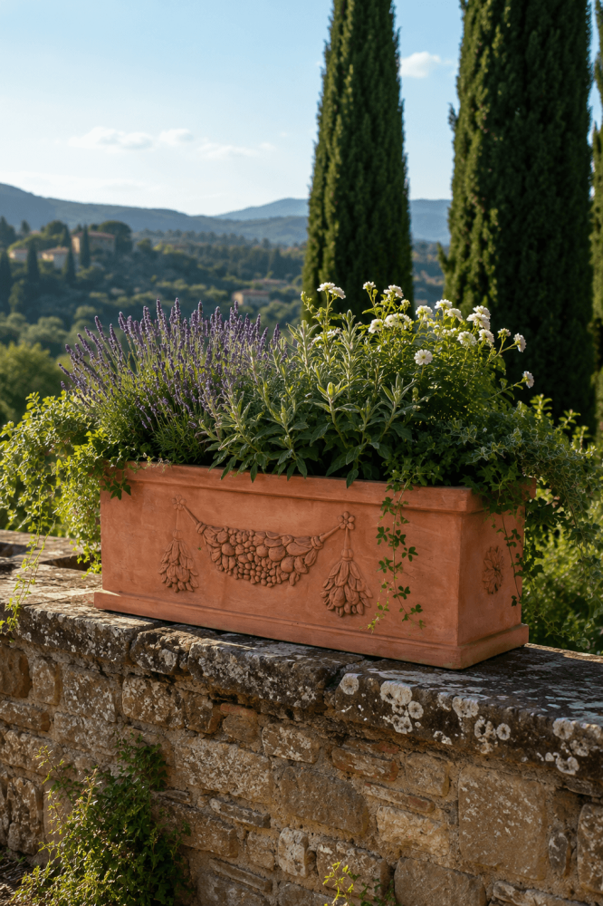 Jardinière festonnée en terre cuite d'Impruneta